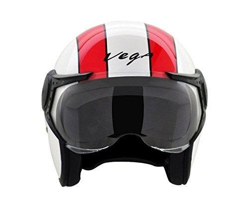 Vega Jet 777 White With Red Stripe Helmet