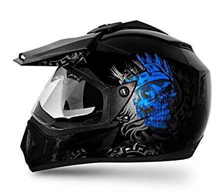 Vega Off Road OR-D/V-RGR-KMB_M Ranger Full Face Graphic Helmet (Black and Blue, M)