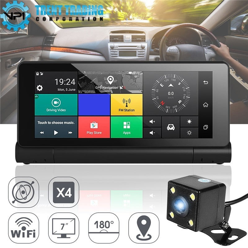 VP1 7'' Android 5-1 WiFi Dashboard Car DVR Rearview Mirror Dash-Cam Driving Recorder GPS Navigation