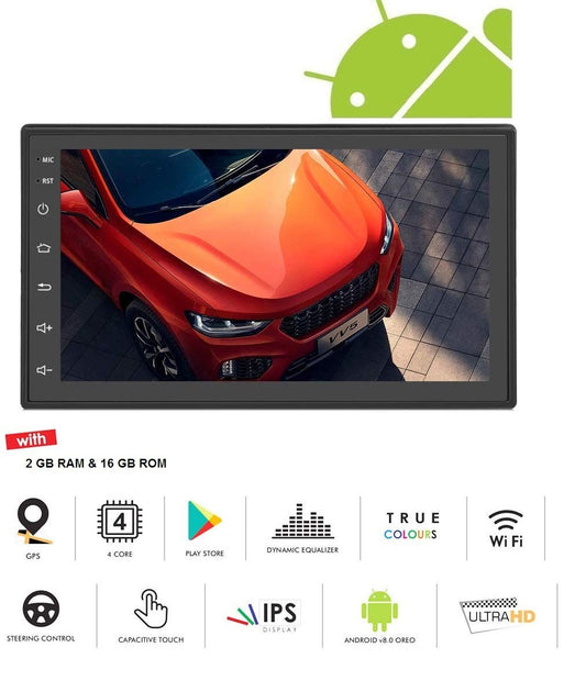 VP1 7 Inch Full HD 1080 Touch Screen Double Din Player Android 8-1 Gorilla Glass IPS Display Car Stereo with GPS