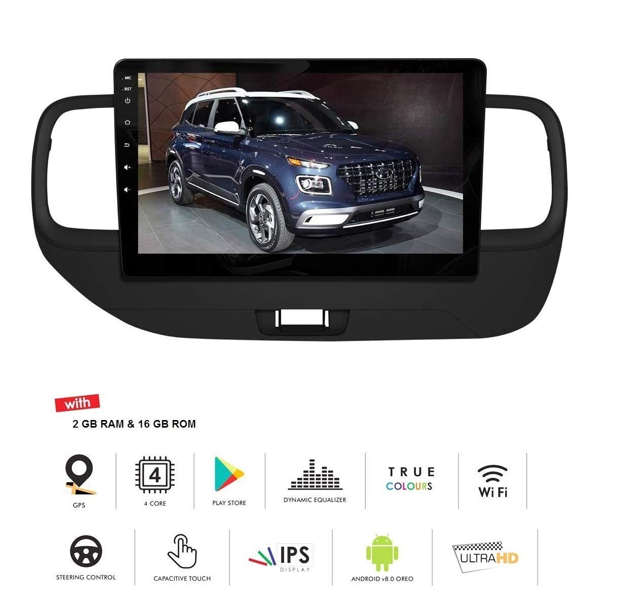 VP1 9 In Stereo with GPS/Wi-Fi/Mirror for Hyundai Venue Free 8 Camera