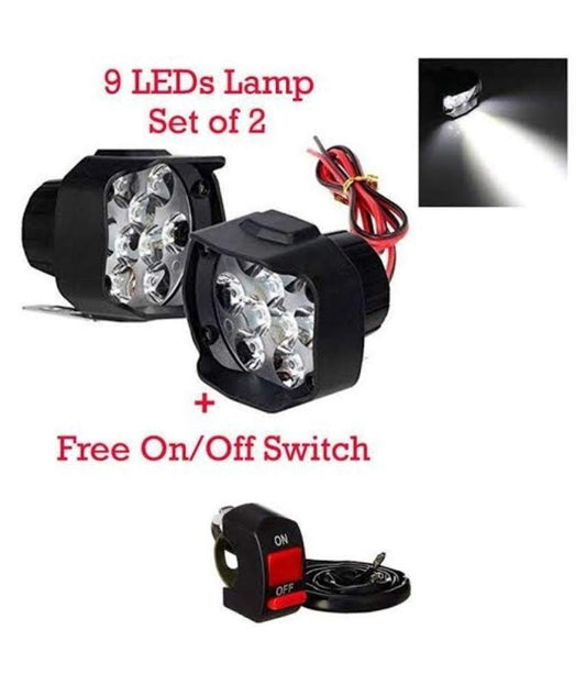 VP1 9 LED Bike Fog Light Set of 2 with Free Switch