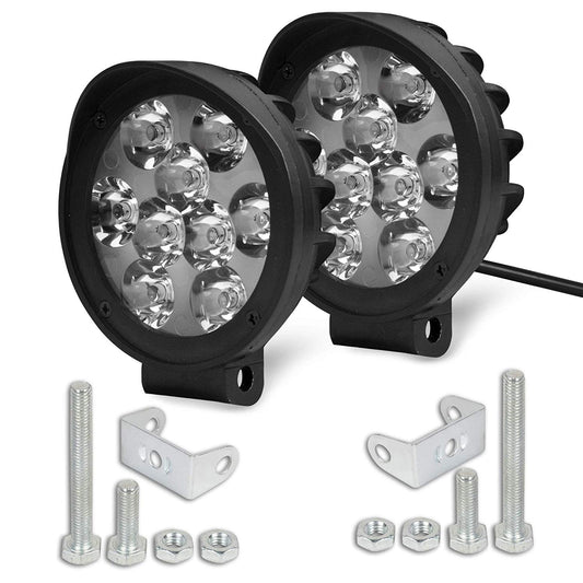 VP1 9 LED Round Fog Light Off Road Driving Waterproof 3 inches Spot Lamp with Mounting Brackets