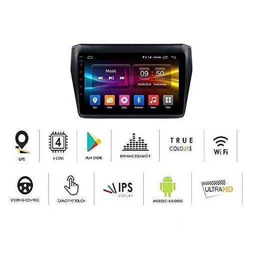 VP1 Android System 9 Inch MP4 Music Player HD 1080P Touch screen 2GB Ram For Maruti Suzuki Swift 2018 Onwards