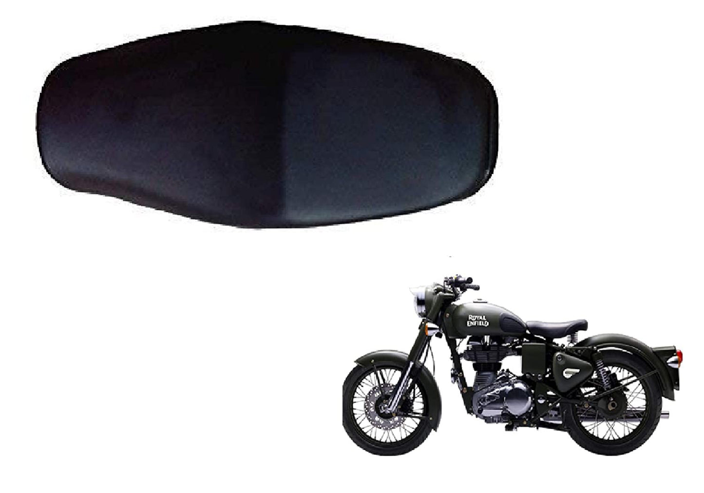 Ragilly  Bike Seat Cover PU Leather for Royal Enfield Battle Green Pack of 1