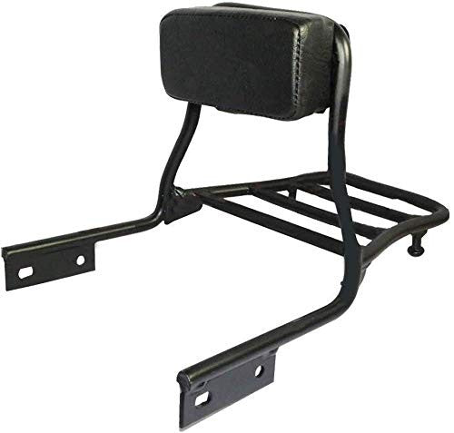 Ragilly Bike ZL03 Carrier Back Rest Black Cushion Support Pillion Backrest Black Bar for Royal Enfield Bullet Electra 350