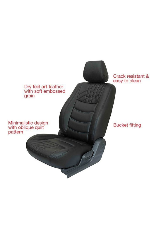 VP1 Black Art Leather Seat Cover for Hyundai Creta 2015 Onwards (for E and E PLUS Models Only)