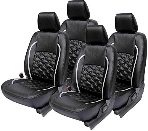 VP1 Car leatherite seat cover Black & Silver For Hyundai Creta