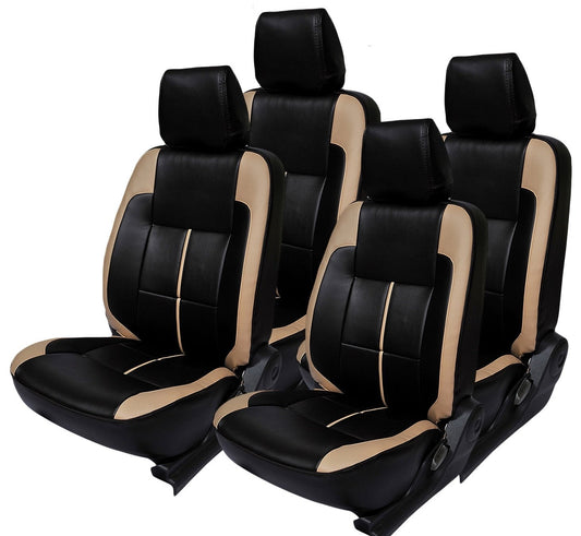 VP1 Car Seat Covers Compatible for Hyundai Creta (Black/Beige)