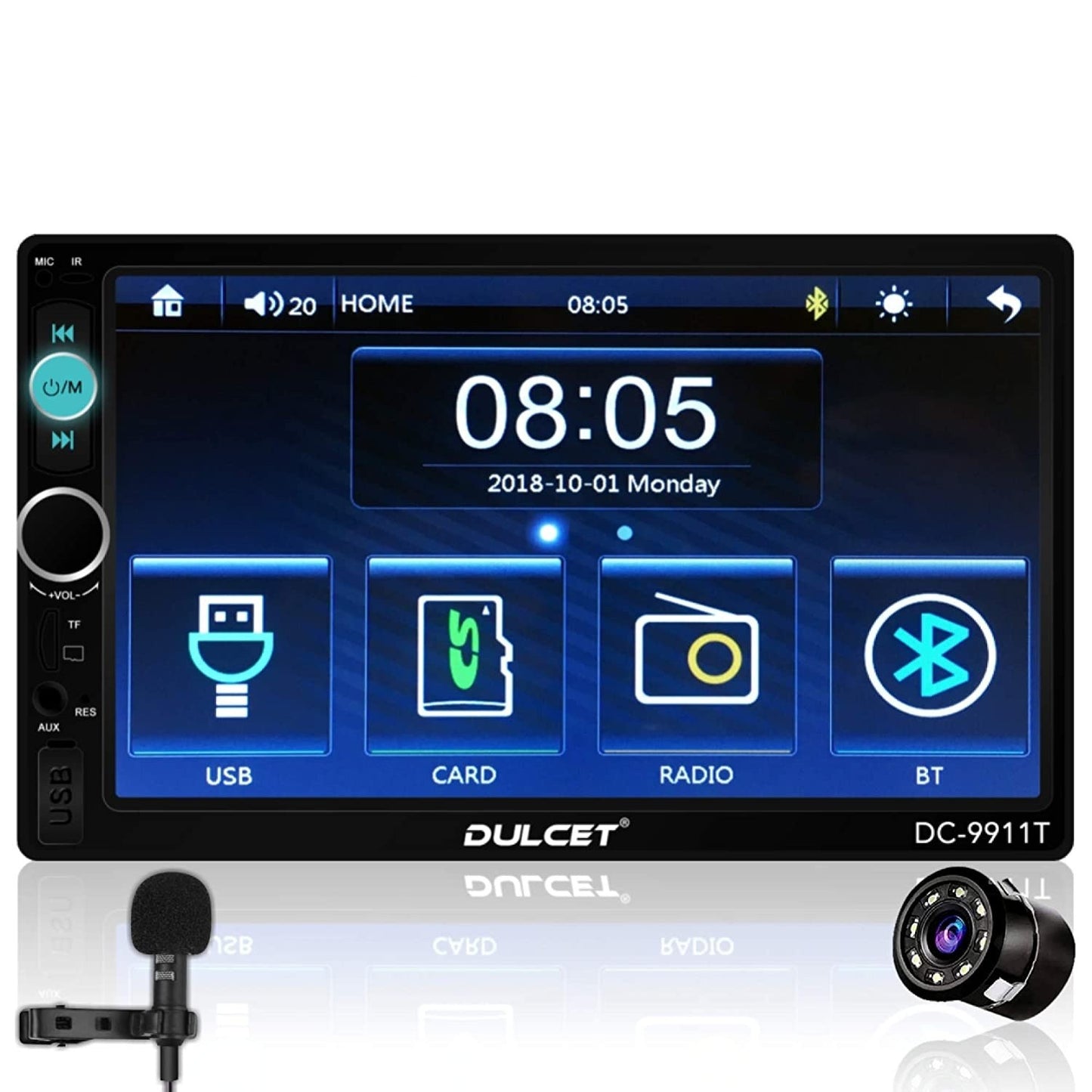 VP1 Fit Double Din 7 inch Full HD Touch Screen Car Stereo Supports Bluetooth/USB/FM/AUX/MMC/Screen