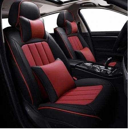 VP1 Front and Rear Car Seat Covers Compatible with Hyundai Creta 2020, Black Red]