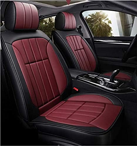 VP1 Front and Rear Car Seat Covers Compatible with Hyundai Creta 2020, Black Cherry]