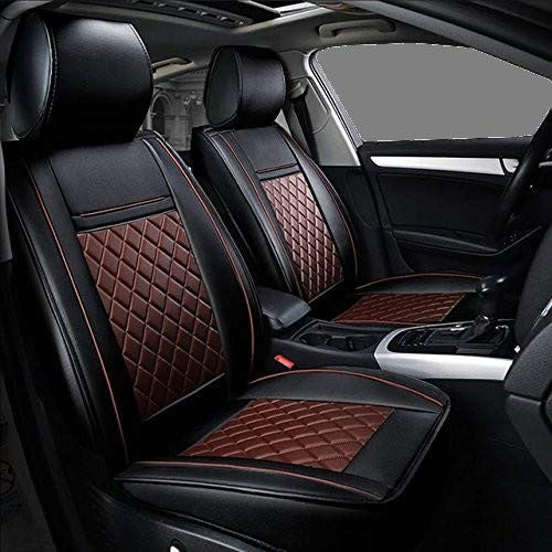 VP1 Front and Rear Car Seat Covers Compatible with Hyundai Creta 2020, Black Brown