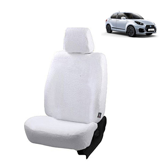 VP1 kkmtwlscwt00016 Cotton Towel Fabric Seat Covers for Maruti Suzuki Swift Dzire (2017 Model) (White)