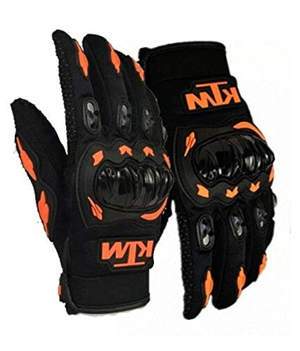 VP1 KTM Moto Biker Hand Gloves for Riding Bikes/Motorcycles/Cycles (Orange, Large)