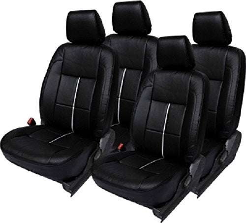 VP1 Leatherite Car Seat Covers Designer Front and Back Seat Cover Set for Maruti Alto K10 Black