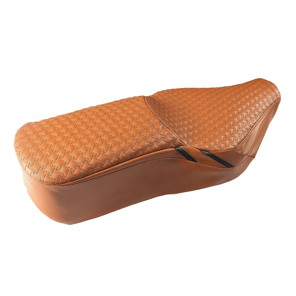 Ragilly  Luxury Bike Seat Cover Tan with Black Side Detail for Royal Enfield Bullet Electra 350 with One Year Warranty