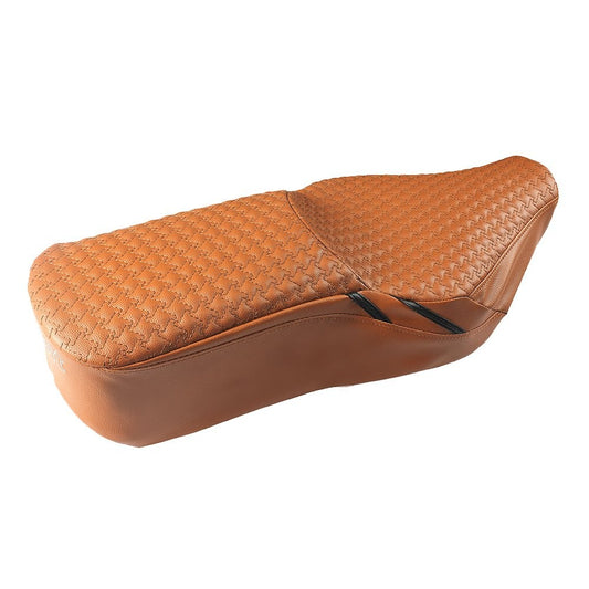 VP1 Luxury Bike Seat Cover Tan with Black Side Detail for Royal Enfield Bullet Electra 350 with One Year Warranty