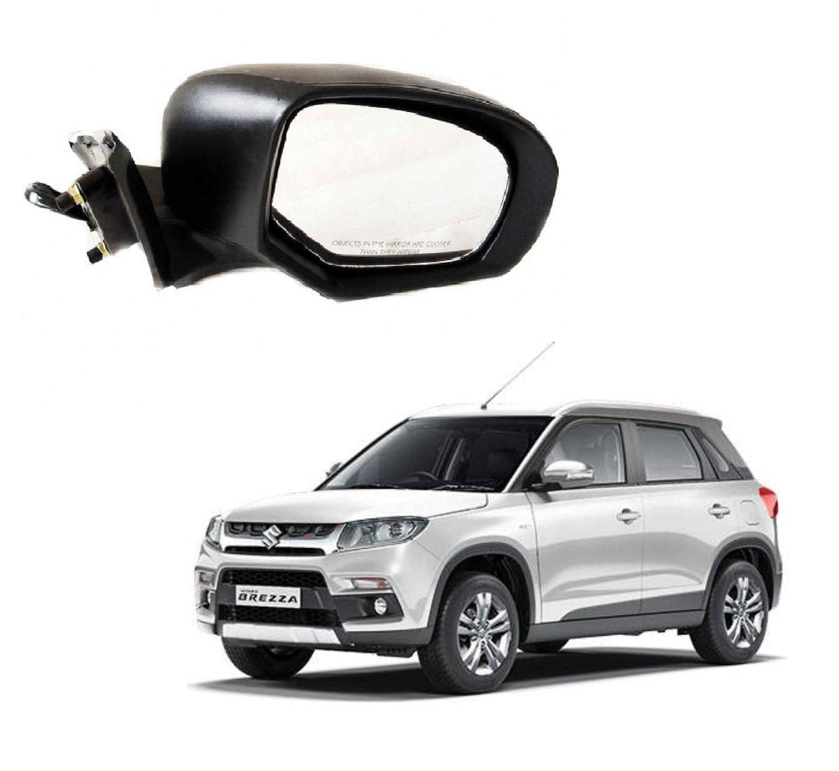 VP1 Premium Quality Side Door Complete Replacement Wing Mirror for Maruti Vitara Brezza Motorised With Indicator (Any One Side)