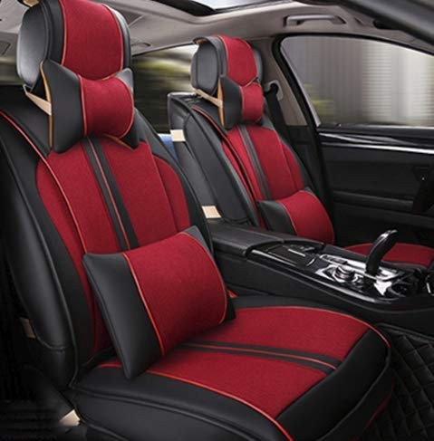 VP1 PU Leather Car Seat Cover Red-Black for Hyundai Creta