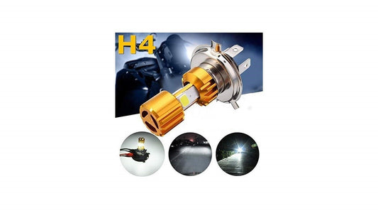 VP1 Silver Missile Hi Low Beam H4 Bike Bulb Motorcycle LED Headlight Bulb for Bajaj CT110