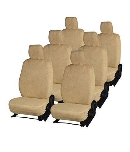 VP1 Towel Car Seat Cover for Toyota Innova Crysta 7-Seater (Beige)