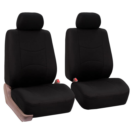 VP1 Universal Fit Flat Cloth Pair Bucket Seat Cover, (Black) (FH-FB050102, Fit Most Car, Truck, SUV, or Van)