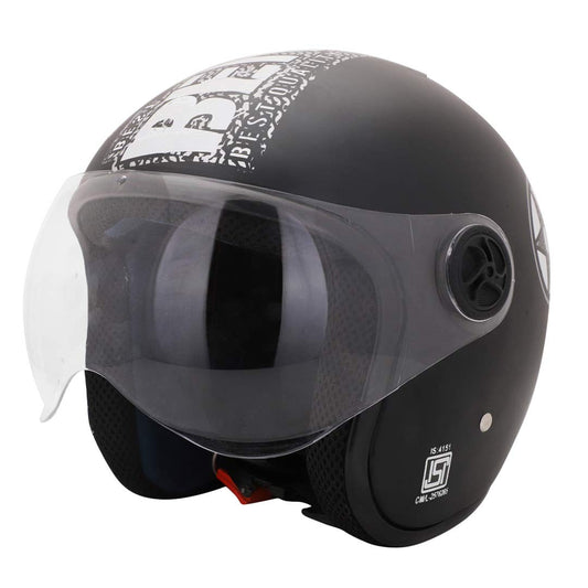 VP1 ISI Marked Guardian Cruiser Open face Helmet for Men and Women Small Matte Black