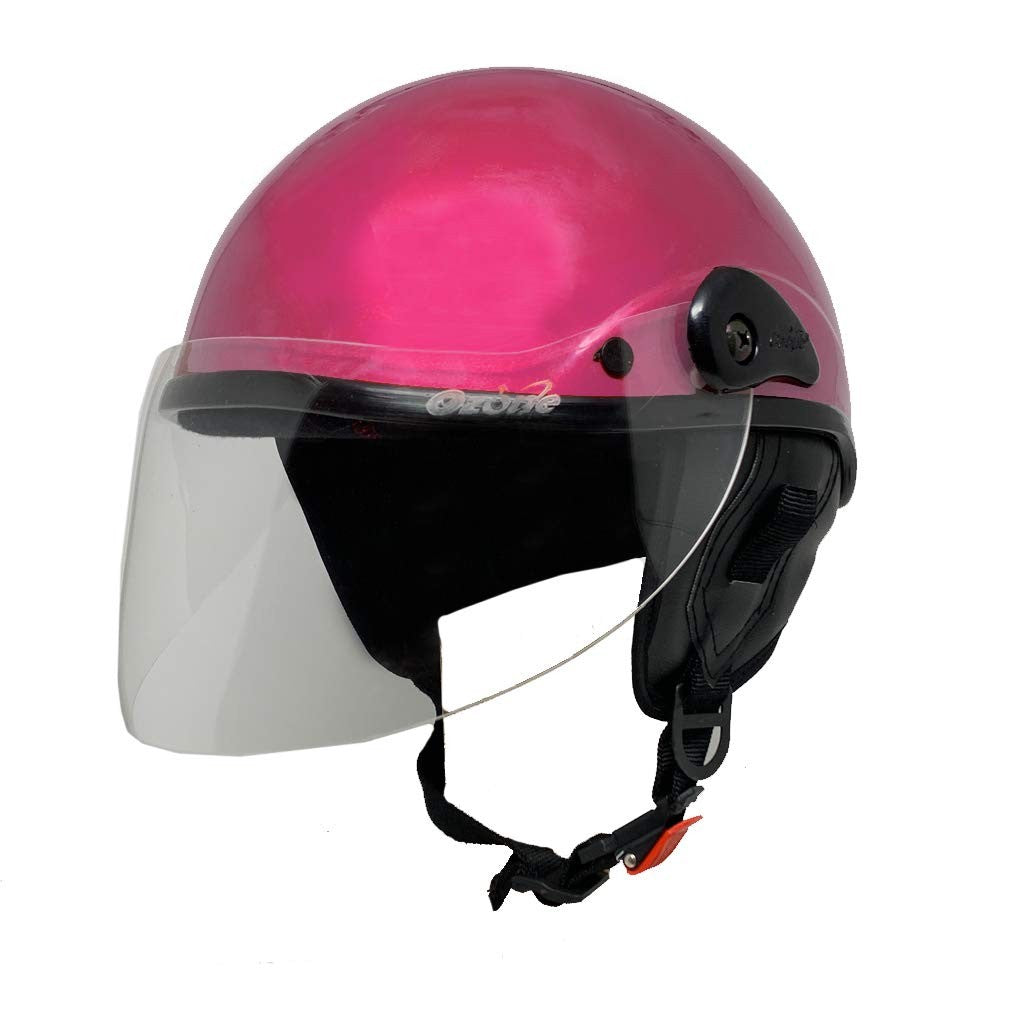 VP1 EDGE Scooty Helmets with Extended Face Protection Visor Pink, Medium helmet lock slot for Men Women and Kids