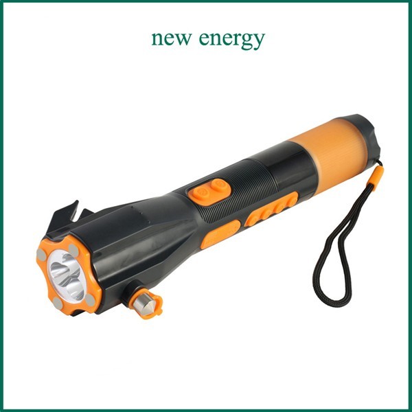 water proof emergency torch+hammer